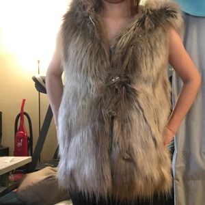 Faux coat with hoodie